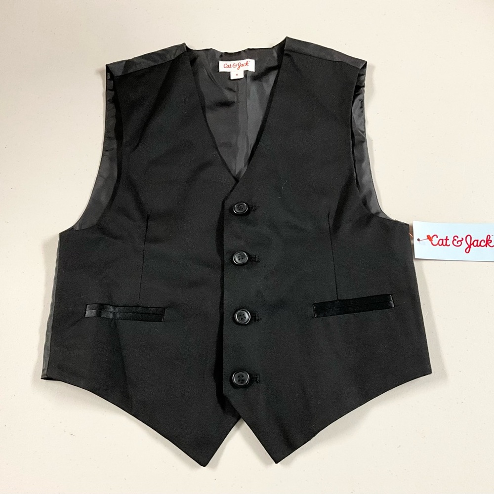 Cat & Jack Classic Black Button Vest